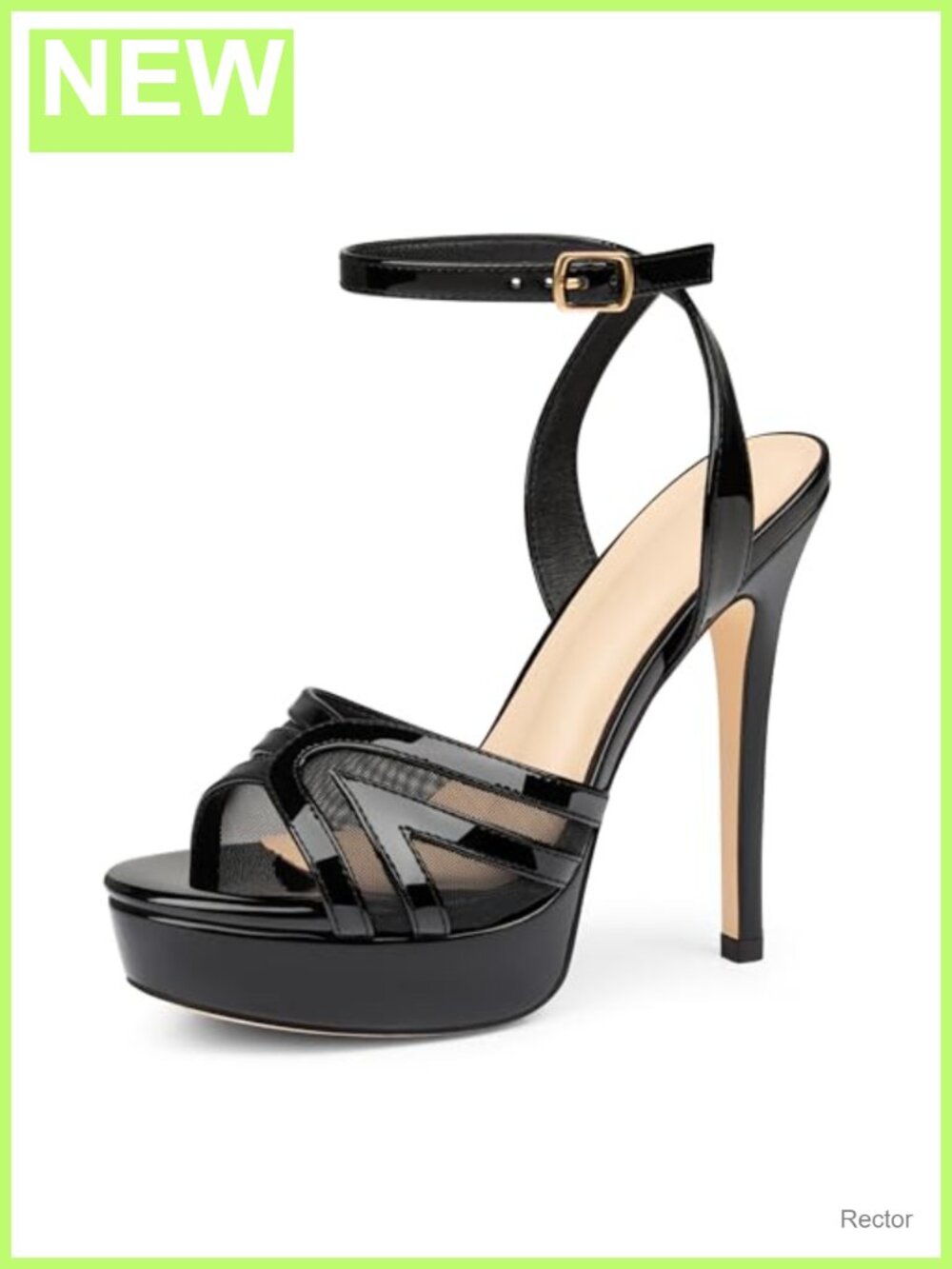 Mesh Platform Stilettos Open Toe Heeled Sandals - 5.12" Heel, Breathable, Ankle